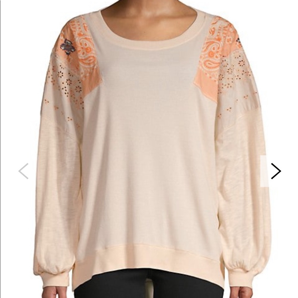 1) NWT We the Free Paisley & Floral Embroidered Top Size Medium - Picture 1 of 12
